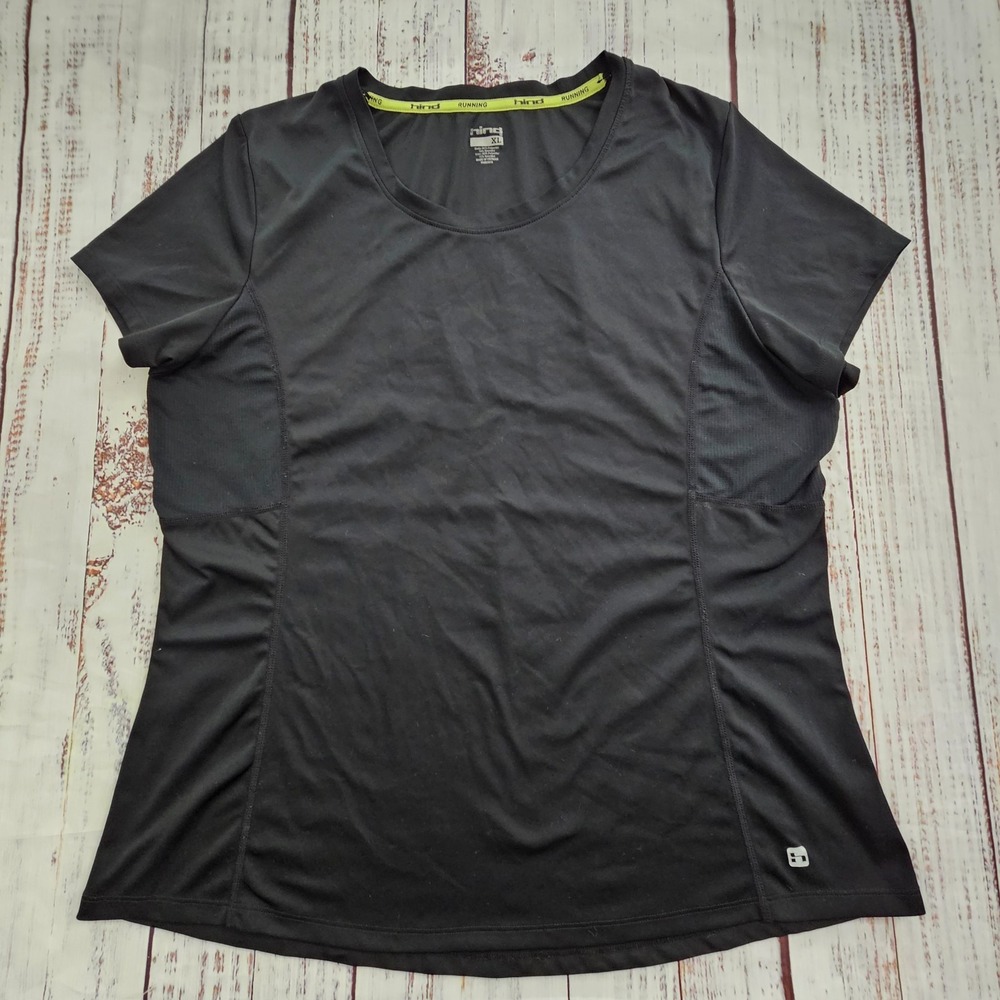 Hind Running Black Short Sleeve Polyester Spandex Performance T-Shirt Women's XL